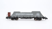 Minitrix N 13264 Flachwagen mit Plane Krauss Maffei SSw...
