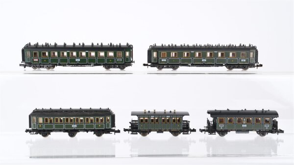 Minitrix N Konvolut Donnerbüchsen 2.Kl. 3.Kl. Umbauwagen 3.Kl. Abteilwagen 1./2.Kl. K.Bay.Sts.B.