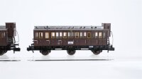 Fleischmann N Konvolut Abteilwagen 3. Kl. mit Bremserhaus Gepäckwagen K.P.E.V. u.a.