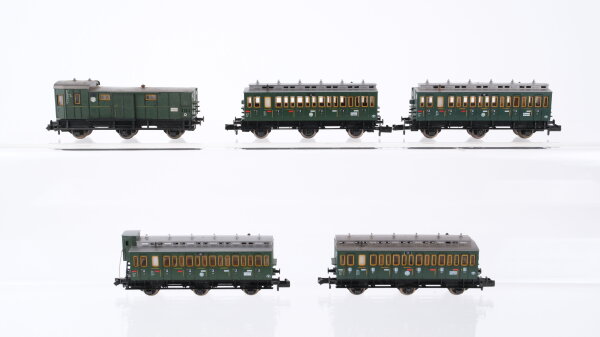 Fleischmann N Konvolut Abteilwagen 3. Kl. teilweise mit Bremserhaus Gepäckwagen DR
