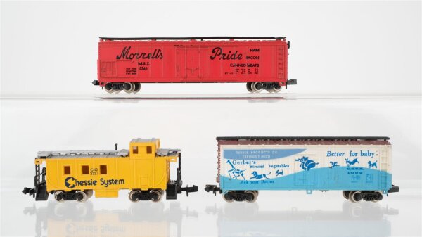 Bachmann/Trix N Konvolut US Box Car "Gerber Products, Morrels Pride" Caboose "Chessie System" C&O u.a.