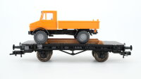 Fleischmann H0 5218K Flachwagen mit Unimog DB