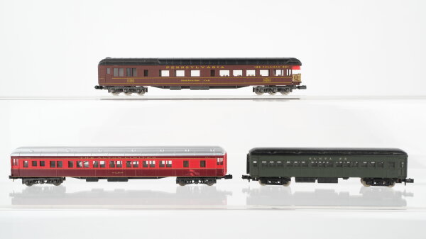 Rivarossi/Atlas/Kato N  Konvolut US Passenger Car "The Alton Limited, Santa Fe" Observation Car "Pennsylvania" C&A u.a. (Abbrüche)