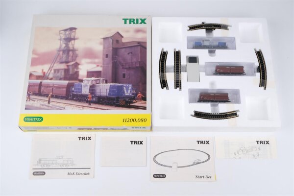 Minitrix N 11200.080 Start Set Güterzug Diesellok Mak RAG