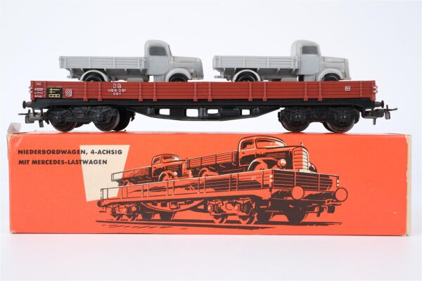 Märklin H0 4515 Niederbordwagen mit Lkw  00t  Rklmm-tu der DB
