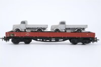 Märklin H0 4515 Niederbordwagen mit Lkw  00t  Rklmm-tu der DB