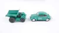 Roco H0 47795 Rungenwagen mit Muldenkipper und VW "Schwarz bau" DB