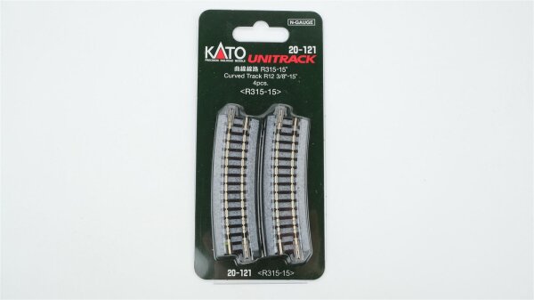 Kato N 20-121 Unitrack Gebogenes Gleis R315-15° (4 Stück)