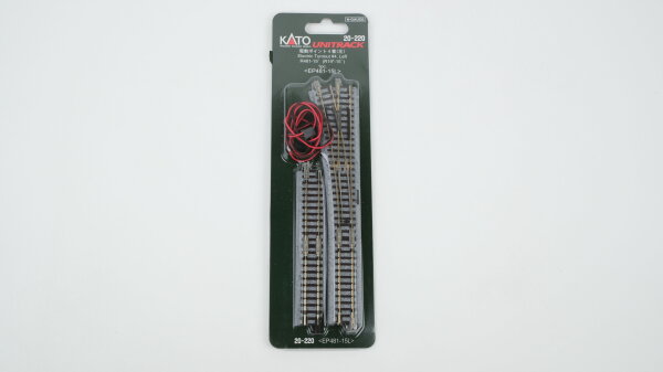 Kato N 20-220 Unitrack Elektrische Weiche links R481 15°