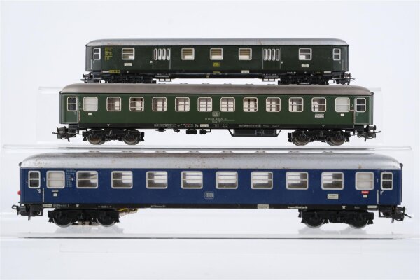 Märklin H0 Konvolut 2 Personenwagen, Packwagen DB (Abbruch)