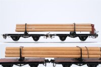 Trix /lLiliputH0 Konvolut Kranwagen 2 Drehschemelwagen-Sets mit Holz DB/BBÖ (unvollständig)