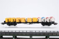 Märklin H0 Konvolut Schwerlastrungenwagen mit Ladung, 2 Drehschemelwagen mit Baumstämmen, Autotransportwagen, Seitenwandschiebewagen DB