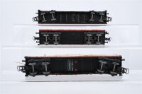 Märklin H0 Konvolut Niederbordwagen teilbeladen mit Plandach/LKW DB