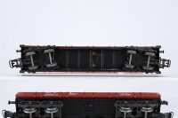 Märklin H0 Konvolut Niederbordwagen teilbeladen mit Plandach/LKW DB