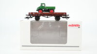 Märklin H0 00761-19 Niederbordwagen mit Unimog DB