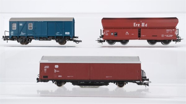 Unbekannt H0 Konvolut Schienenreinigungswagen Selbstentladewagen "Erz IIId" Güterzugbegleitwagen DB
