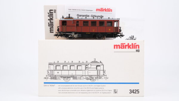 Märklin H0 3425 Dampftriebwagen Bauart Kittel BR DW 8 K.W.St.E. Wechselstrom Delta Digital (vermutlich verharzt)