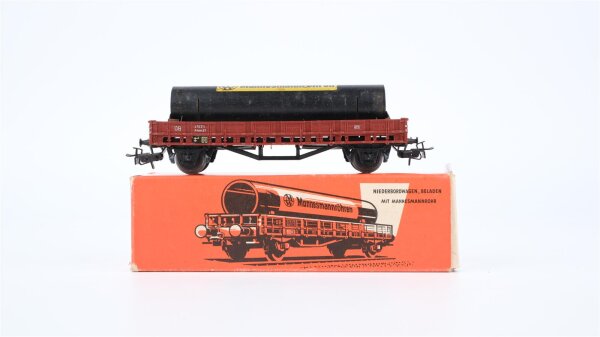 Märklin H0 4616 Niederbordwagen mit Rohr (Mannesmann) Rmms 33 der DB