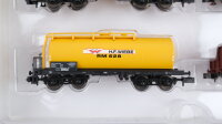 Minitrix N 11602-05 Bauzugwagen Set " Wiebe " Kesselwagen Hochbordwagen