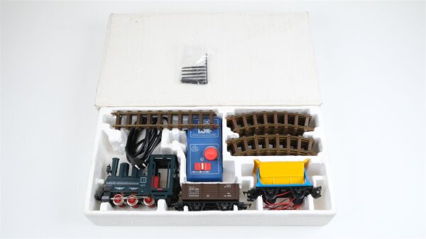 Faller Spur 0 Set Dampflok mit Güterwagen, Gleis, Trafo unvollständig