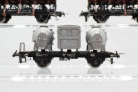 Trix H0 Konvolut Kippmuldenwagen teilbeladen Behältertragwagen "Von Haus zu Haus" DB (ein Behälter geklebt)