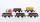 Faller eTrain Spur 0 Konvolut 4 Hochbordwagen Kipplore "OHU" DB/u.a.