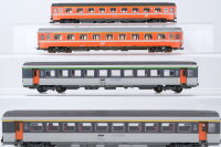 Roco H0 Konvolut Großraumwagen 2. Kl. Abteilwagen 1. Kl. SNCF (Kupplungen fehlen)
