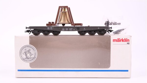Märklin H0 84866 Schwerlast-Flachwagen mit Glocke Salmmp 4823 der DRG