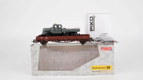 Piko H0 72018 Rungenwagen Rmms33, beladen mit LKW DB