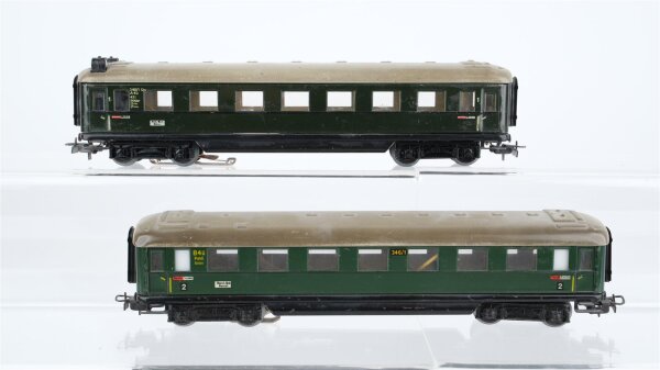 Märklin H0 Konvolut Personenwagen "346/1" Personenwagen mit Zugschluss "346/1" Blech (Beleuchtung ungetestet)