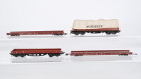 Märklin H0 Konvolut 2 Niederflurwagen "Rollende Landstrasse", Niederbordwagen, Planwagen DB