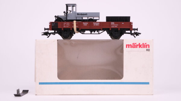 Märklin H0 84504 Niederbordwagen mit Lkw  X der DRG