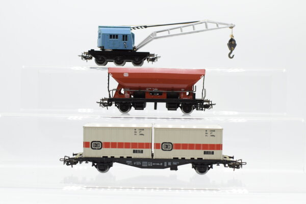 Märklin H0 Konvolut Containertragewagen "DB" Kran "Krupp-Ardelt, Selbstentladewagen DB