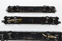 Märklin H0 Konvolut Packwagen, 2 Personenwagen 1.Kl. grün,  Personenwagen 2.Kl. blau DB (unvollständig)