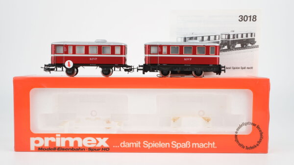 Märklin H0 3018 Schienenbus und Beiwagen KSVP Wechselstrom (Räder angelaufen)