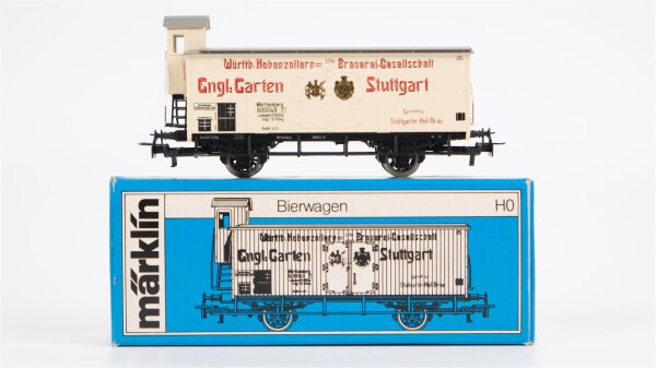 Märklin H0 4677 Kühlwagen mit Bremserhaus (ENGL. GARTEN STUTTGART) der K.W.St.E.