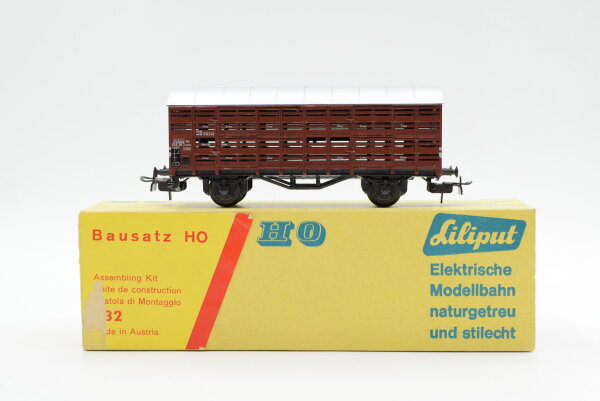 Liliput H0 232 Viehverschlagwagen zusammengebaut DB