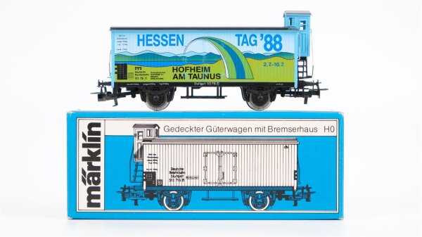 Märklin H0 4680 Güterwagen mit Bremserhaus "Hessentag 88 Hofheim" Deutsche Reichsbahn (DDR)