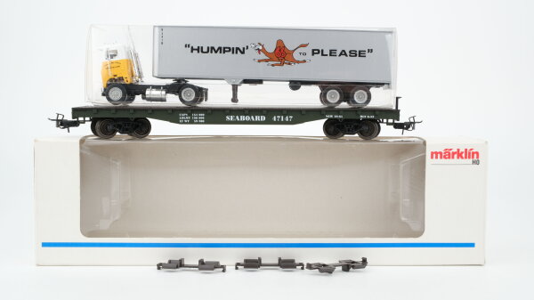 Märklin H0 4865 Flachwagen mit Lkw (Flat Car)  Wagen der SS RR