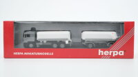 Herpa H0 142908 MAN Tankhängerzug grau-weiß