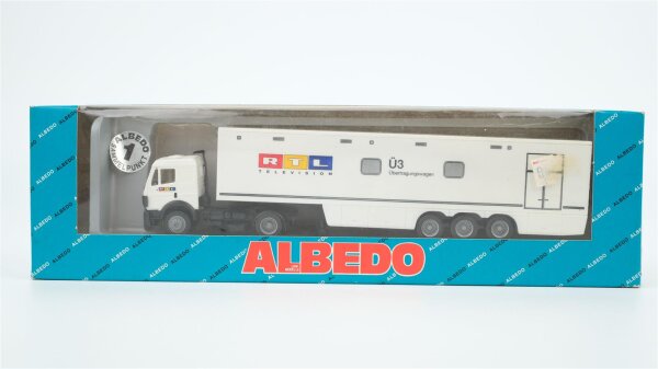 Albedo H0 202002 MB Sattelzug RTL Übertragungswagen Ü3