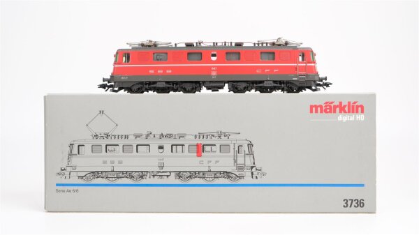 Märklin H0 3736 Elektrische Lokomotive Serie Ae 6/6 der SBB Wechselstrom Digital (vermutlich verharzt)