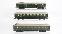 Märklin H0 Konvolut 2 Personenwagen (346/1) Packwagen (346/4, beleuchtet) Blech (ungetestet)