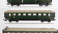 Märklin H0 Konvolut 2 Personenwagen (346/1) Packwagen (346/4, beleuchtet) Blech (ungetestet)