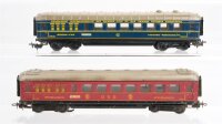 Märklin H0 Konvolut Speisewagen "346/2 DSG" rot beleuchtet, Speisewagen "346/2J" blau Blech (ungetestet)