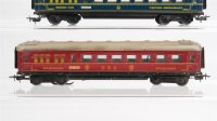 Märklin H0 Konvolut Speisewagen "346/2 DSG" rot beleuchtet, Speisewagen "346/2J" blau Blech (ungetestet)