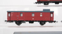 Schicht Postwagen, 2 Personenwagen rot, Packwagen rot DB/NS