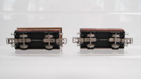 Märklin H0 Konvolut gedeckter Güterwagen "381" brau, Hochbordwagen "365" braun Blech