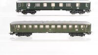 Märklin H0 Konvolut Packwagen, 2 Personenwagen 2.Kl. grün DB