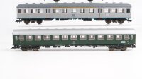 Fleischmann H0 Konvolut Personenwagen "Silberling" 1./2.Kl., Personenwagen 2.Kl. grün, Packwagen DB